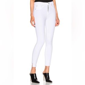 Rag & Bone White High Rise Skinny Jeans Denim Slit
